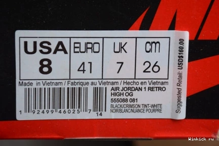 1 AIR JORDAN HIGH OG TINT' RETRO 'CRIMSON 0730